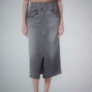 Stylish Women's Charcoal Denim Skirt